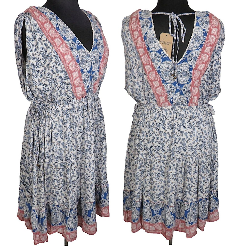 Romantic Gypsy Floral V Neck Tiered Boho Summer Dress Plus Size 3X